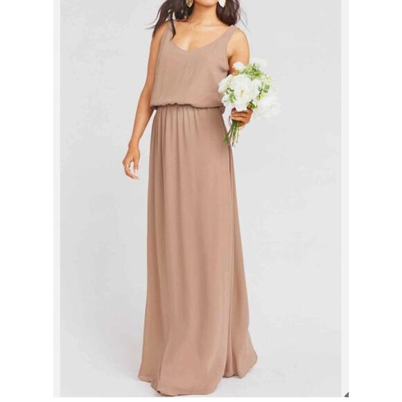 Show Me Your Mumu Kendall Maxi Dress Dune Chiffon Size L NWT - Picture 1 of 10
